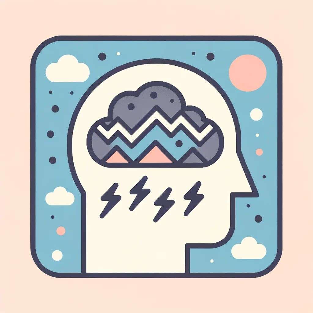 a representation of anxiety, modern flat design style illustration with line elements